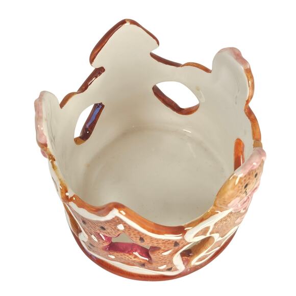 Gingerbread Salt Pepper Shakers, 2 Tea Light Holders Christmas Decor Set Ceramic - Picture 15 of 16